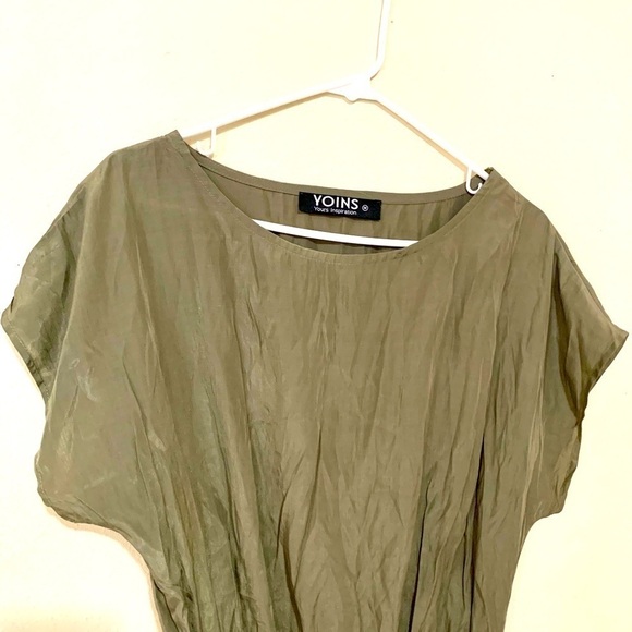 YOINS Self-tie Round Neck Short sleeves Dress M - Picture 4 of 11